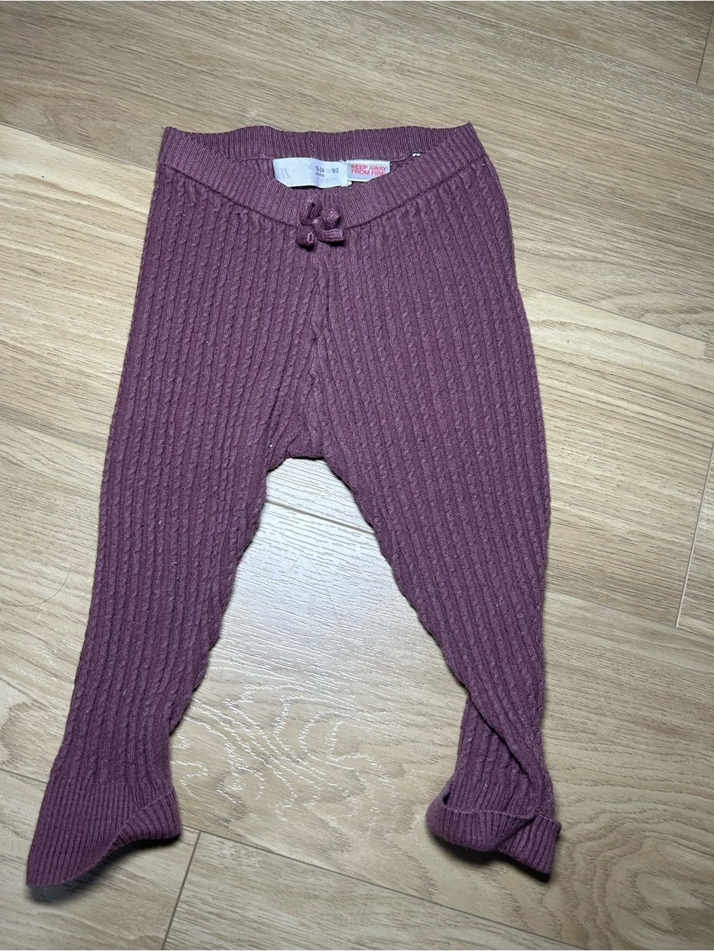 Zara Kids Ribbed Leggings in Mauve